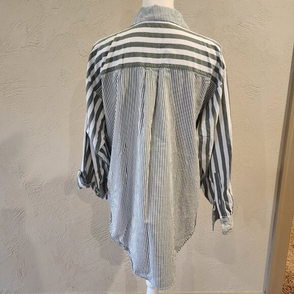 Ann Taylor Loft Stripped Long Sleeve Button Up - Picture 3 of 7